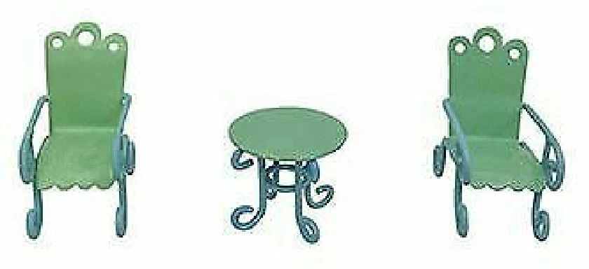Blue and Green Fairy Garden Miniature Metal Furniture, Fairy Garden Accessory  - Image 1 of 1