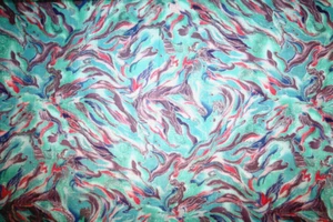 PABLO'S PUZZLE IN TÜRKIS UND LILA VON HOFFMAN - 100% BAUMWOLLSTOFF - Bild 1 von 5