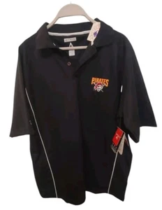 Pittsburgh Pirates Black Yellow Antigua Polo Golf Shirt Large NEW - Picture 1 of 23