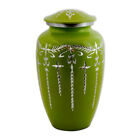 Diamond Cut Engraved Cremation Urns for Human Ashes Funeral Adult Urn Green