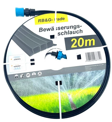 RB&G TRADE Sprühschlauch 20 m Gartenschlauch Sprüh Schlauch Schlauchregner RB&G Schwarz Bla
