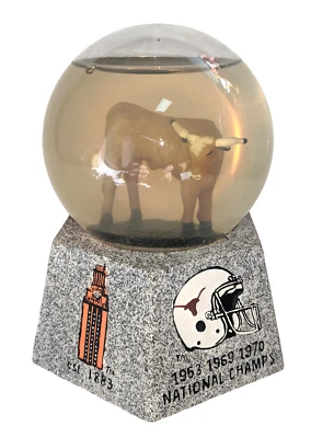 Globo de nieve musical animado vintage UT LONGHORNS Championship Water VIDEO ABAJO Foto 1 de 4