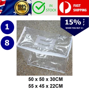 Clear Clothes Quilt Blanket Storage Bag Organizer Foldable Zipper Box 2 Sizes - Picture 1 of 3