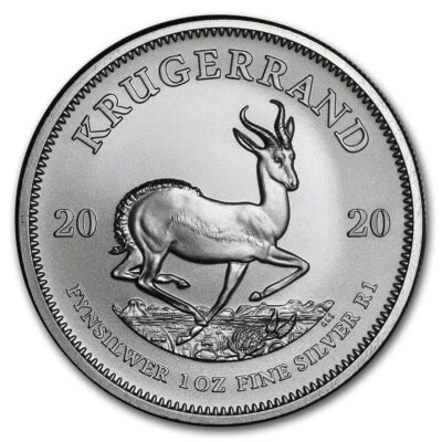 1 UNZE SILBER - AFRIKA KRÜGERRAND / SPRINGBOCK 2020 - SILBERMÜNZE -SILBERBARREN  - Bild 1 von 2