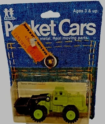Tomy Tomica Pocket Cars Terex Wheel Loader 82 Japan Diecast Sealed Card Vintage - Image 1 of 4