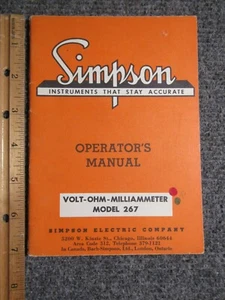 Manual de Operador Simpson V.O.M Modelo 267 ~ c. 1965 ~ Original - Imagen 1 de 3
