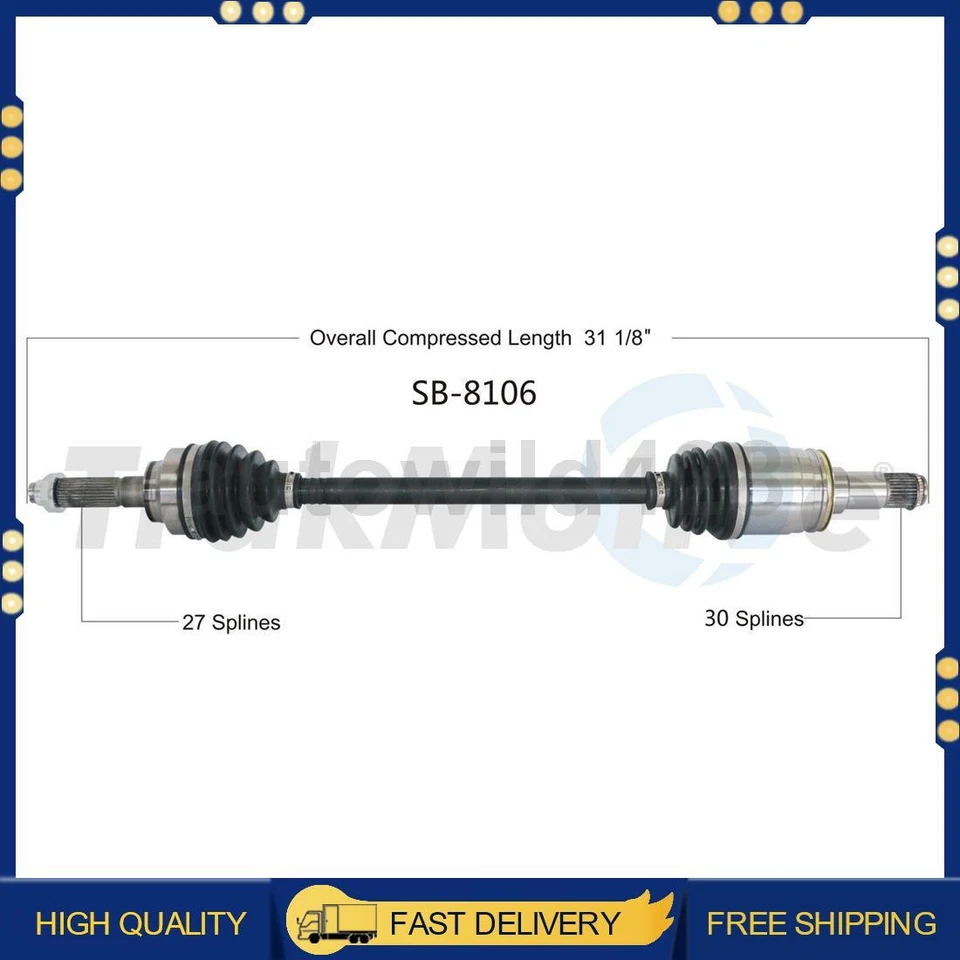 1X Eje articulado trasero derecho TrakMotive CV para Subaru BRZ 2013 2014 2015 2016 Foto 1 de 1