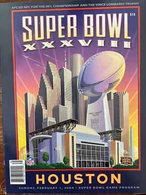 Programa Super Bowl XXXVIII New England Patriots vs Carolina Panthers Tom Brady Foto 1 de 4