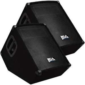 Pair of Powered 2-Way 10" Floor / Stage Monitors Wedge Style with Titanium Horns - Picture 1 of 7