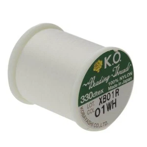 K.O. Filo perline bianco perline giapponese 43320 55yds nylon cerato KO - Foto 1 di 5