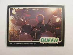 1979 Dunruss Bubble Gum Rock & Roll Trading Card #26 Queen Roger Taylor batteria - Foto 1 di 1