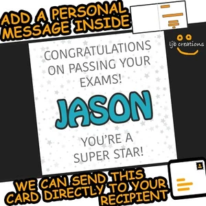 GCSE A LEVEL Pass Card Esami Personalizzati Congratulazioni Hai Superato Ben Fatto - Foto 1 di 7