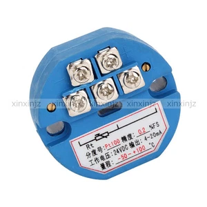 Transmisor sensor de temperatura PT100 plástico CC 0-10 V -50 ~ + 100 C salida azul - Imagen 1 de 3