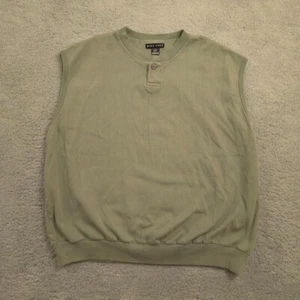 Nike Golf Sweater Vest Mens XL Green Sleeveless Henley Cotton Pullover Vintage - Picture 1 of 8