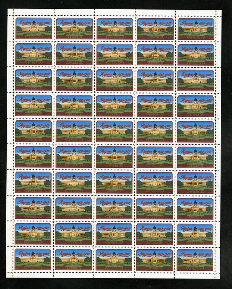 Canada Stamps — Full Pane of 50 — 1982, Regina: Legislature Building #967 — MNH - Image 1 of 1