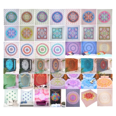 Tapeçaria pendurada na parede decoração indiana boêmia hippie rainha pôster gêmeo nova mandala - Imagem 1 de 4