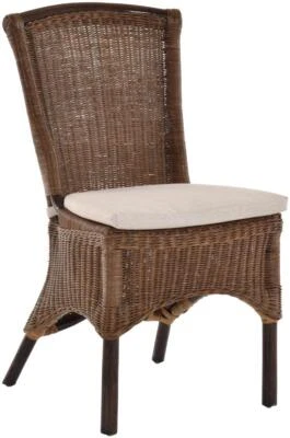Rattan Esszimmer-/ Küchen-Stuhl hohe Rückenlehne (Braun, ohne Armlehne) - Bild 1 von 4