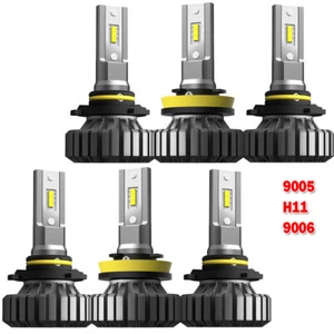 6x 9005 9006 H11 LED Headlight Low High Beam Bulbs 6500K 72000LM Head Fog Lights - Picture 1 of 10