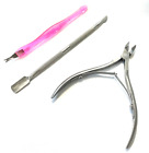 3 PCS Stainless Steel Nail Cuticle Pusher Remover Clipper Nipper Cutter Set