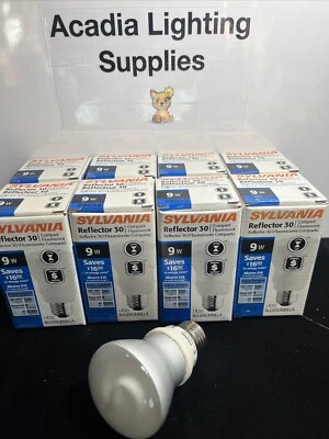 ⚡️8 Pack⚡️Sylvania 29638 Reflector 30 Compact Fluorescent CF9EL/R20/2700K 9W - Image 1 of 4