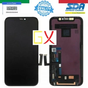 IPHONE 11 LCD SCHERMO DISPLAY TOUCH SCREEN VETRO FRAME NERO INCELL ORIGINALE GX - Foto 1 di 3