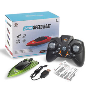 Mini Rc Boats 2.4G High Speed Racing Boat 4Ch Remote Control with Led Light Toys