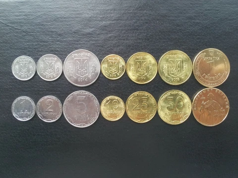 2008-2019 Ukraine Coin Set: 1 2 5 10 25 50 Kopiyok / kopeck, 1 Hryvnia UNC Cover