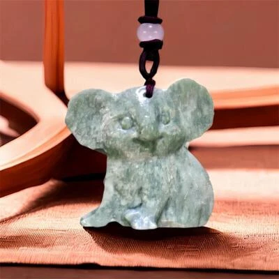 Collar Colgante Koala Jade Real Natural Accesorios Dije Tallado Joyería - Imagen 1 de 4