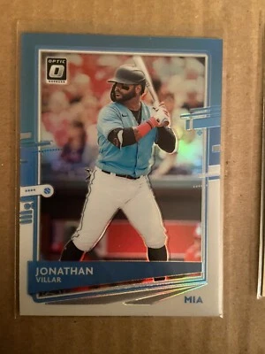 2020 OPTIC PRIZMS CAROLINA BLUE WHITE JONATHAN VILLAR MIAMI MARLINS PRIZM #144 - Image 1 of 2