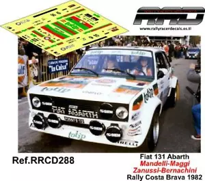 DECAL/CALCA 1/43; Fiat 131 Abarth; Mandelli-Zanussi; Rally Costa Brava 1982 - Imagen 1 de 2