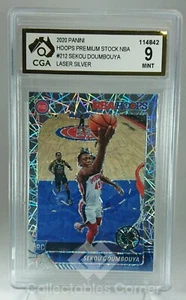 2020 Panini Hoops Premium Stock Sekou Doumbouya Laser Rookie Card Graded 9 - Imagen 1 de 1
