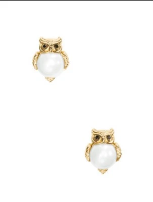 Kate Spade New York 12k GoldI-plated Into The Woods Pearl Owl Stud Earrings - Image 1 of 4
