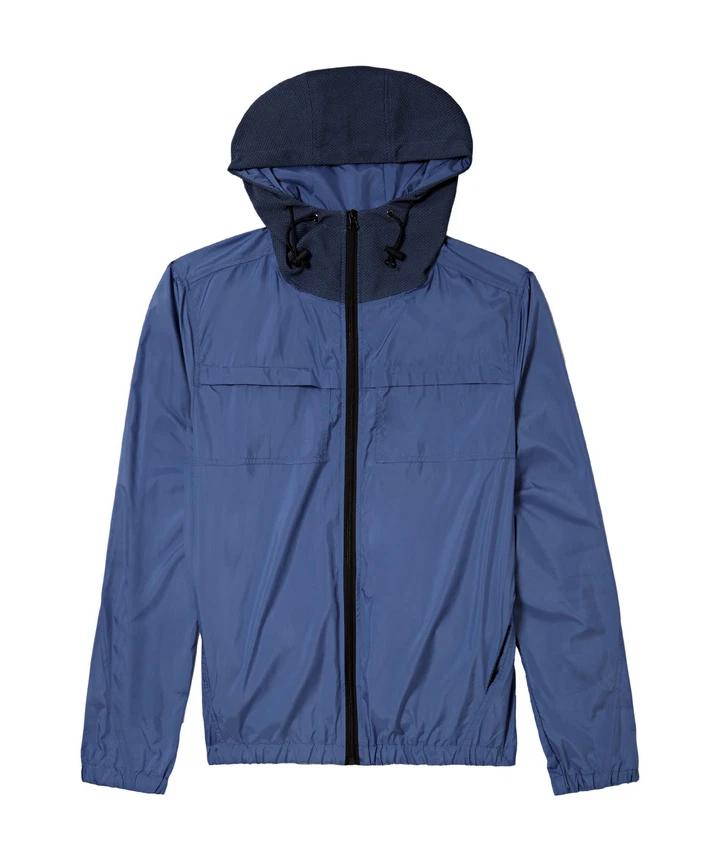 $195 Vince Camuto Mesh-hood Windbreaker | Dark Denim | Large - Image 1 of 1