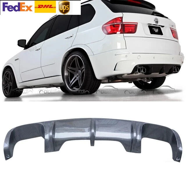 Parachoques trasero de fibra de carbono estilo V Fit 2010-13 para BMW E70 X5M labio difusor Foto 1 de 4