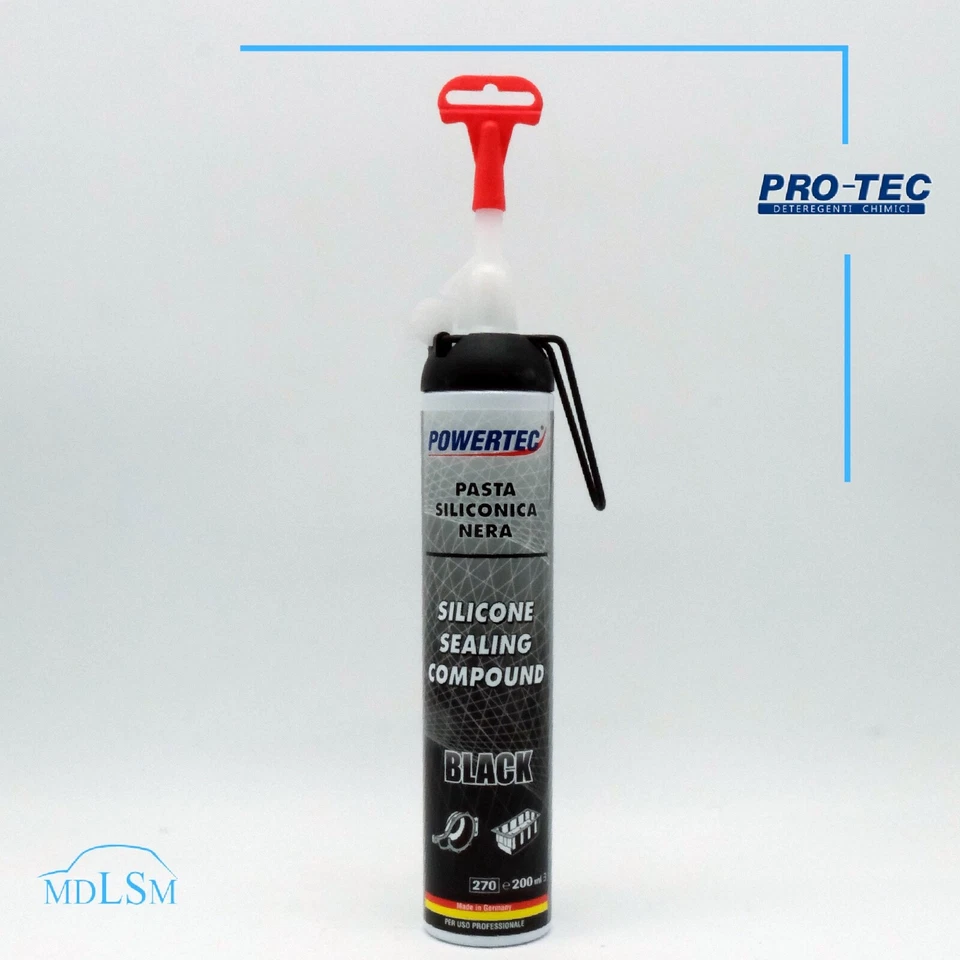 POWERTEC PASTA SILICONICA NERA CON DOSATORE AD ALTE TEMPERATURE 250C "PT39772" - Immagine 1 di 1