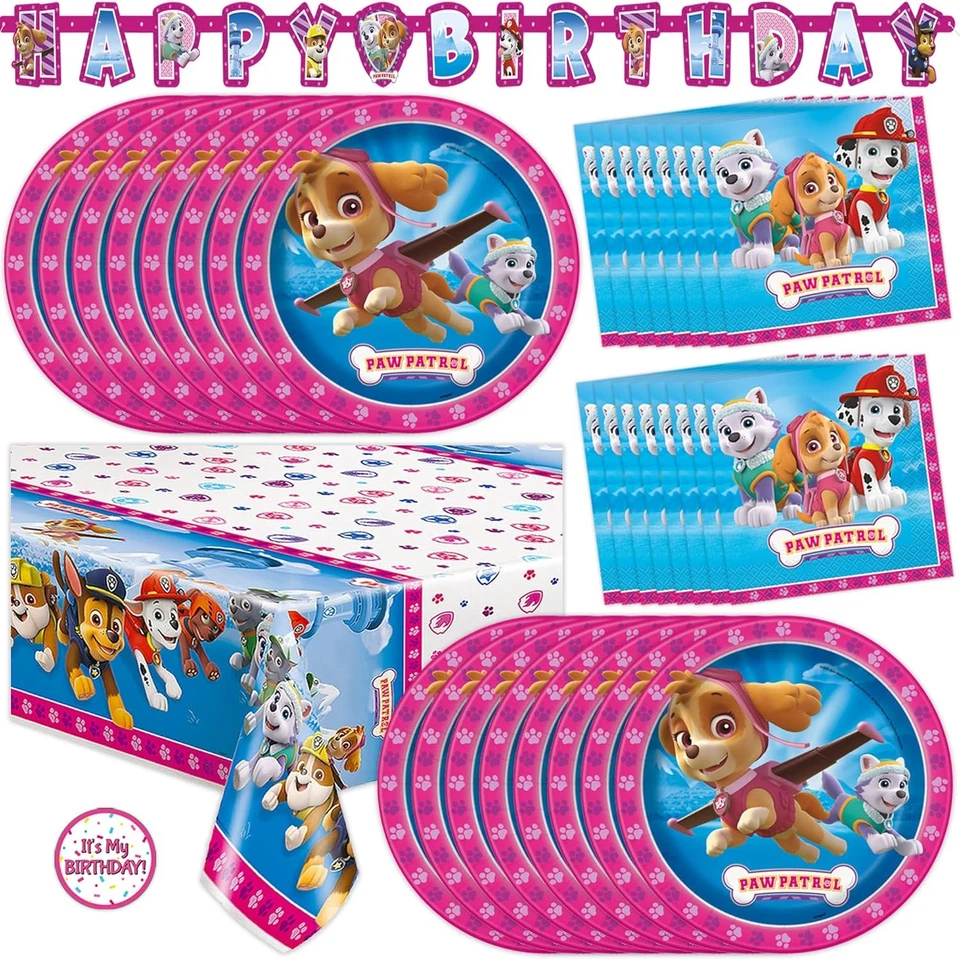Rosa Skye Paw Patrol Suministros y Decoraciones de Fiesta para Niñas Fiesta de Cumpleaños Nuevo Foto 1 de 4