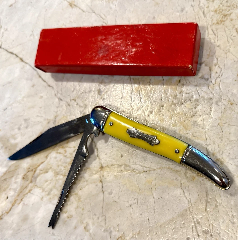 Navaja de bolsillo plegable vintage alrededor de 1950 cuchillo de pescado Foto 1 de 4