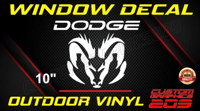 Calcomanía de ventana de camión Dodge RAM premium exterior vinilo Oracal 651 impermeable Foto 1 de 4