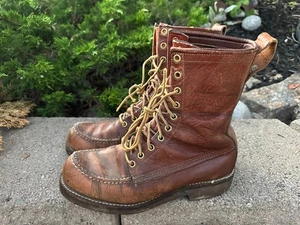 Vintage HUDSON BAY Herter's 8" Brown Leather Upland Hunting Boots US Men's 7 C - Picture 1 of 14