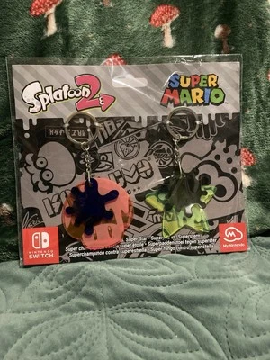 Splatoon 2 x Super Mario Bros - My Nintendo Reward Promo Keychains - Immagine 1 di 2