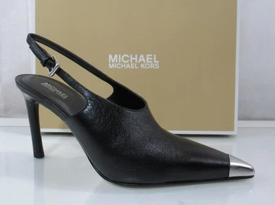 Michael Kors Kasia Pointed Toe Slingback Heels Pumps Leather Black Size 8 - Image 1 of 4