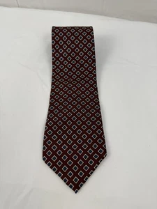 CROOKS AND CREED TIE MAROON WITH BLUE DIAMONDS - Picture 1 of 3