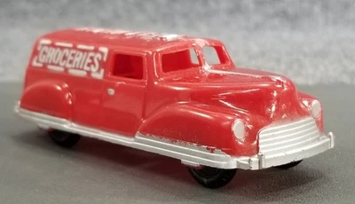 DE COLECCIÓN RENWAL PRODUCTOS PANEL FURGONETA COMESTIBLES ENTREGA PLÁSTICO ROJO AÑOS 50 Foto 1 de 4