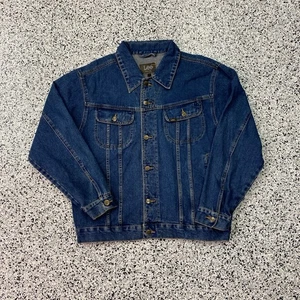 Vintage 90s Lee Mens Denim Jacket Large Blue Outerwear Trucker Workwear - Picture 1 of 4