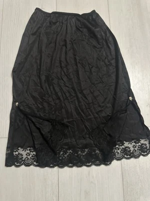 Medio Slip Vintage Maidenform Chantilly - Nylon Antron III Talla S Negro Ranuras Laterales Foto 1 de 4
