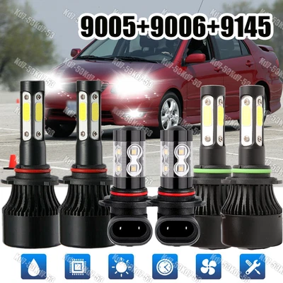 LED Headlight Combo Kit High Low Beam + Fog Light For Toyota Corolla 2005-2008 - Image 1 of 4