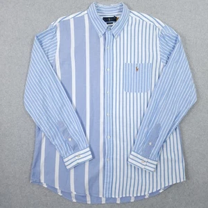 Ralph Lauren Shirt Mens 2XL XXL Blue Oxford OCBD Striped Flesh Pony Fun Button - Bild 1 von 10