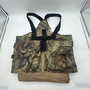 VINTAGE FIELDLINE ADVANTAGE TIMBER CAMO HUNTING VEST PADDED SEAT POCKETS - Picture 1 of 20