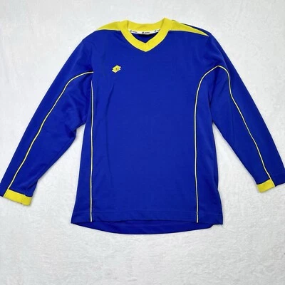 Camiseta de fútbol Lotto Italia para hombre grande azul amarillo manga larga Foto 1 de 4