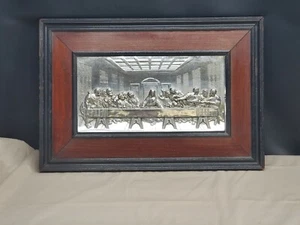 Framed Last Supper Metal High Relief 3D Wall Piece - Picture 1 of 6
